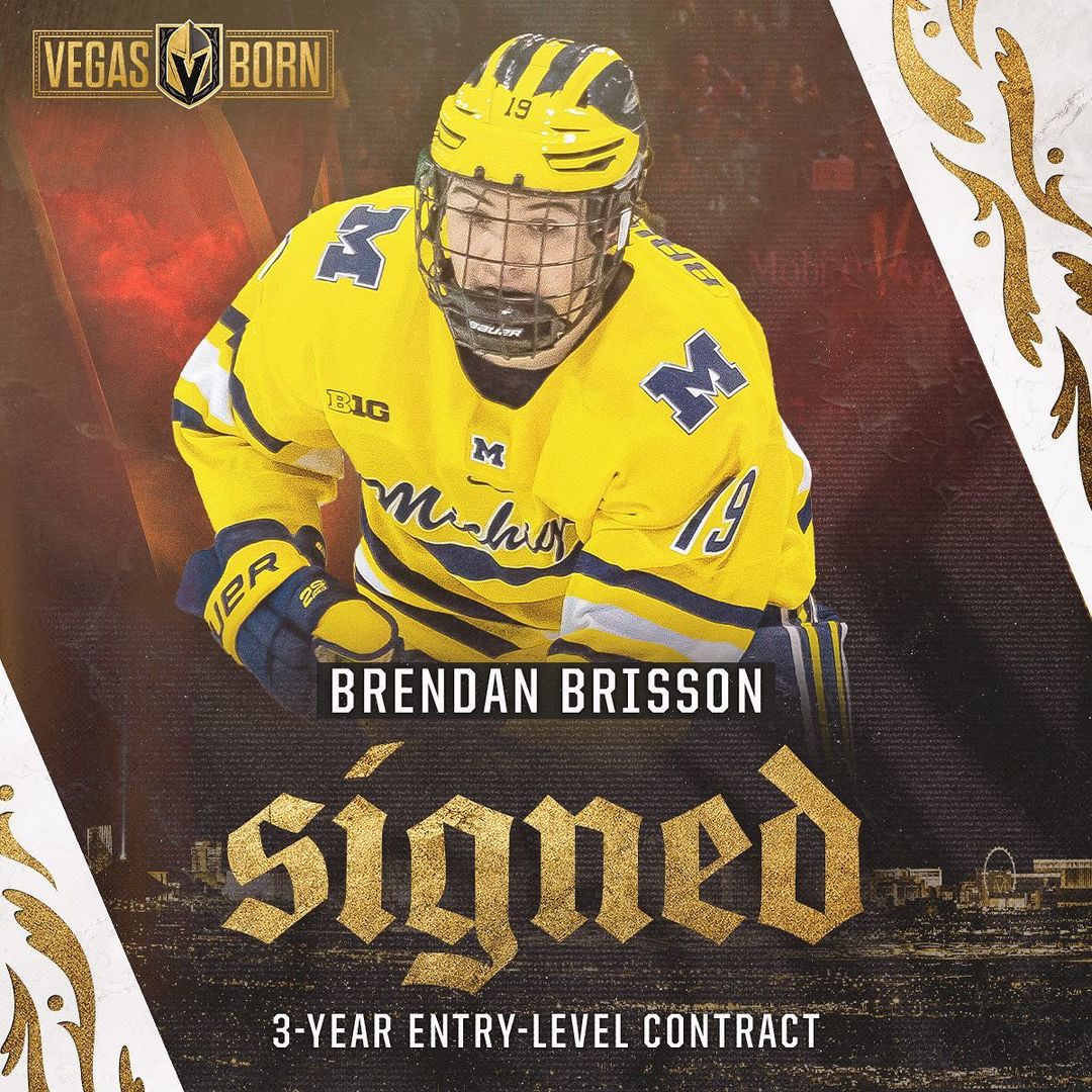 Now it’s official  Brendan Brisson has signed a three-year entry-level contrac...