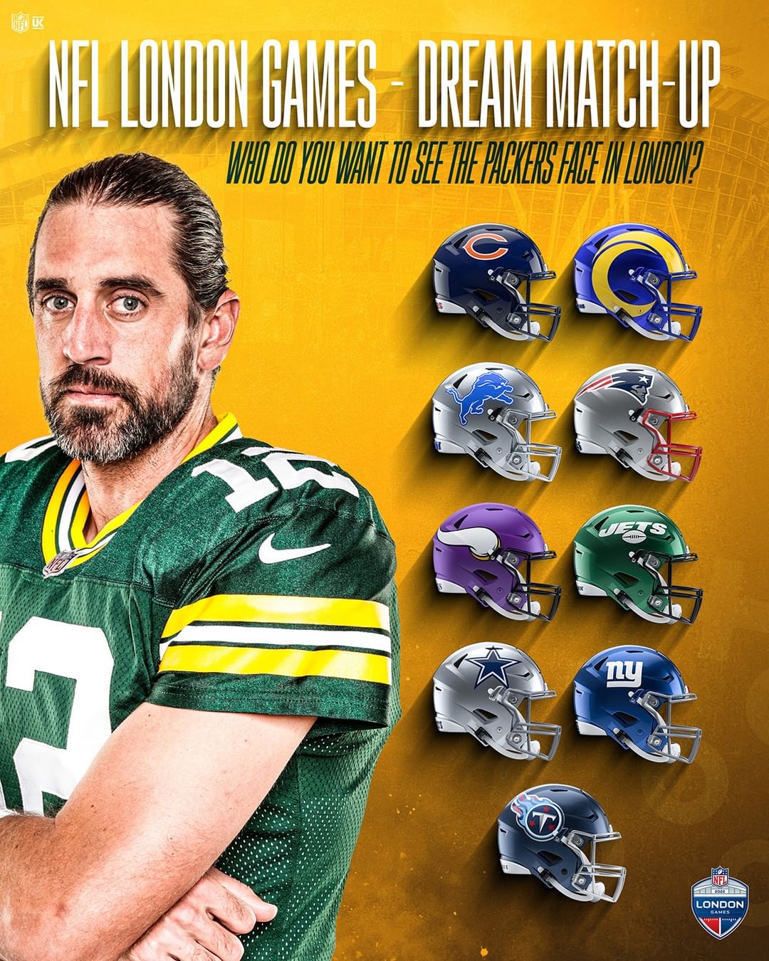 Take your pick of each team's London opponent.  (via @nfluk)...
