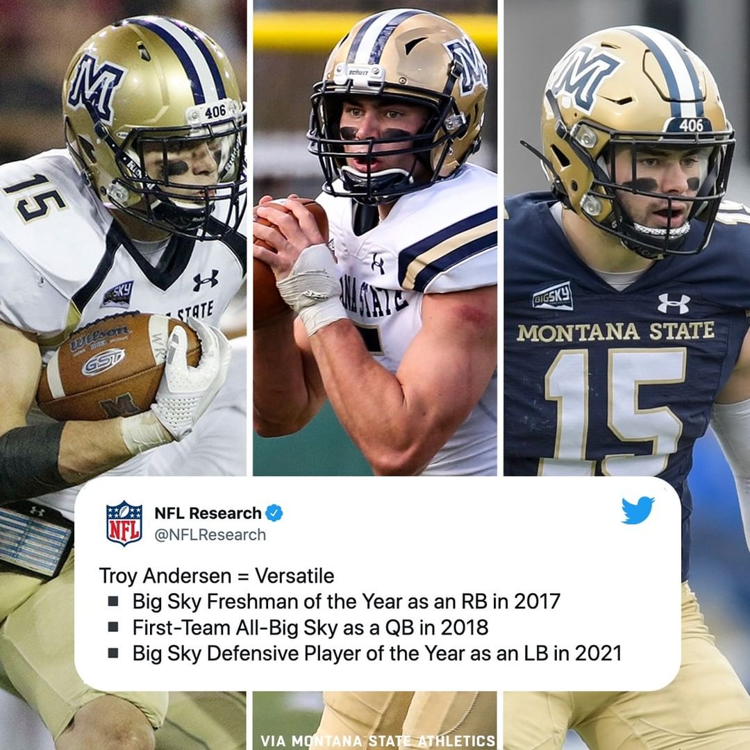 Falcons second-round pick Troy Andersen was Mr. Do it all in college.  (via @msu...