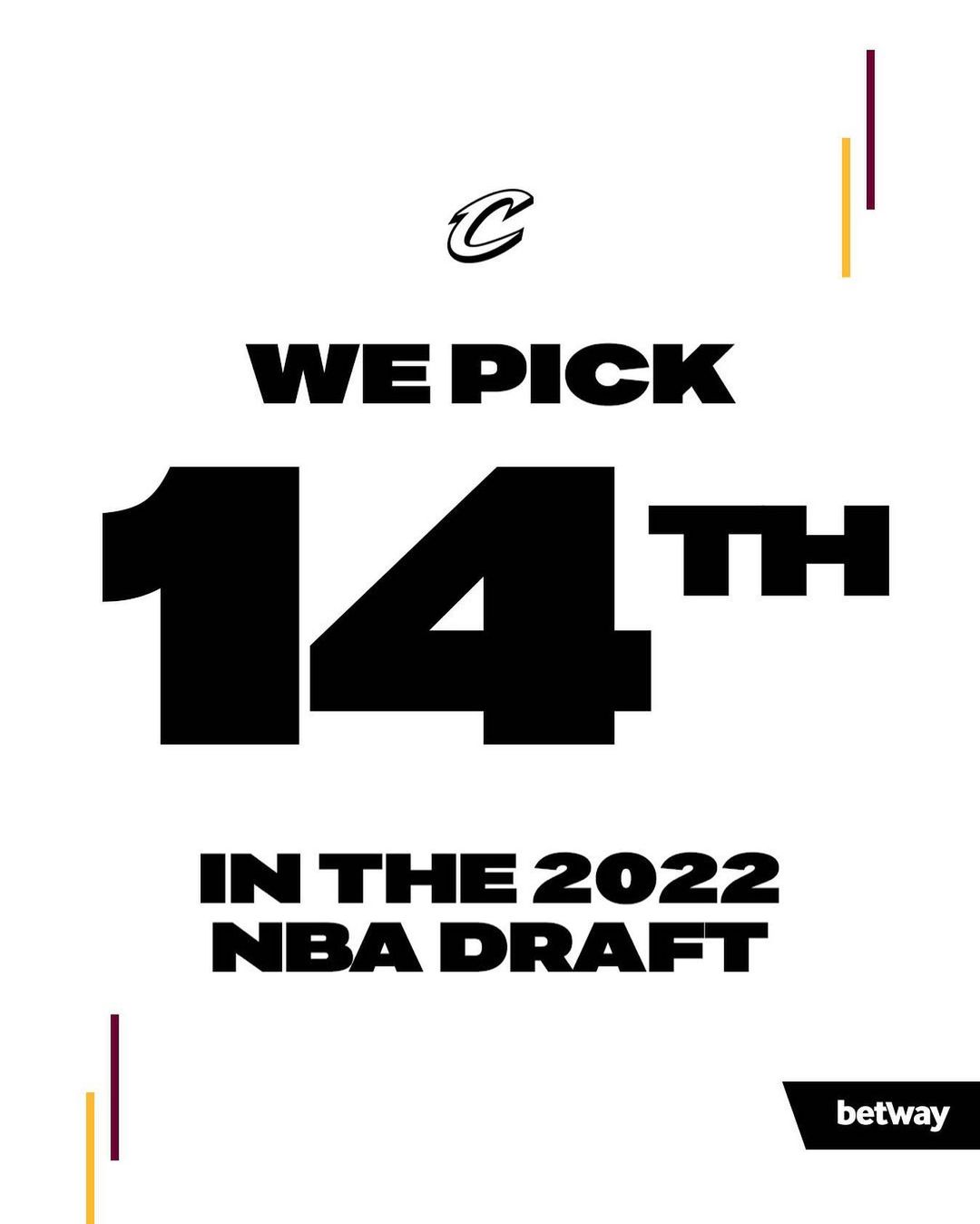 OFFICIAL: We pick 14th in the 2022 NBA Draft on June 23.  #CavsDraft | #LetEmKn...