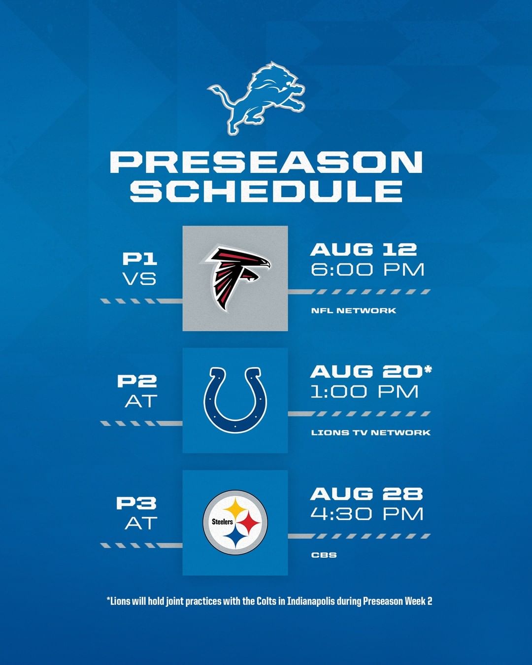 We've got the full details for our 2022 preseason matchups...