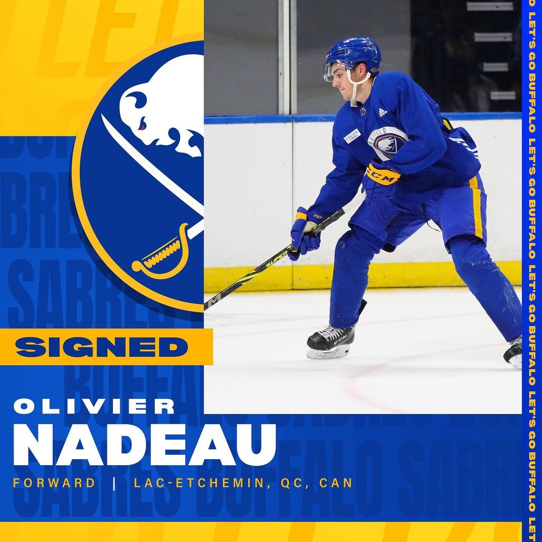We have signed forward Olivier Nadeau to a three-year, entry-level contract.  #L...