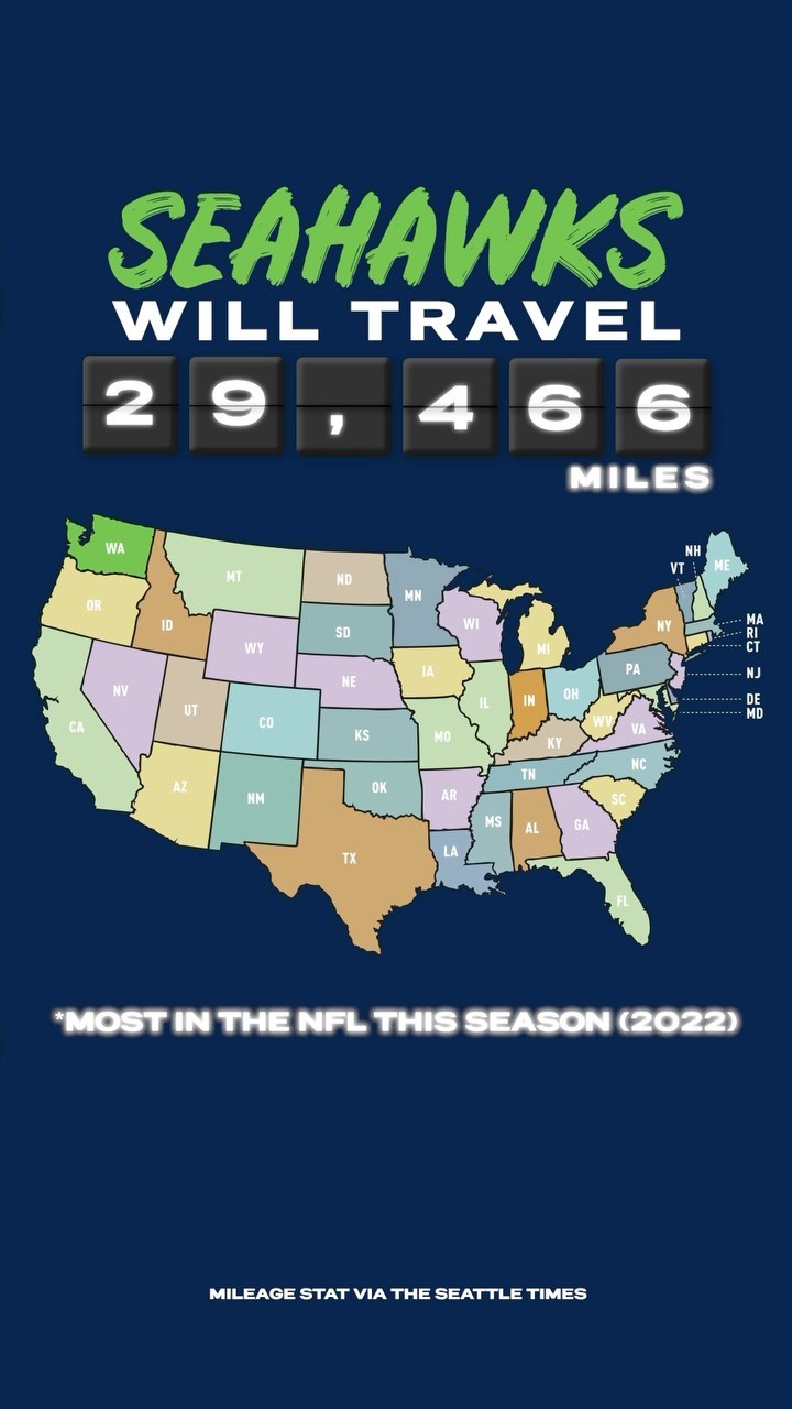 The @seahawks will be collecting those frequent flyer miles this season....