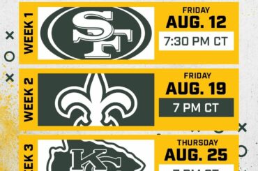 The #Packers preseason schedule is set  #GoPackGo...