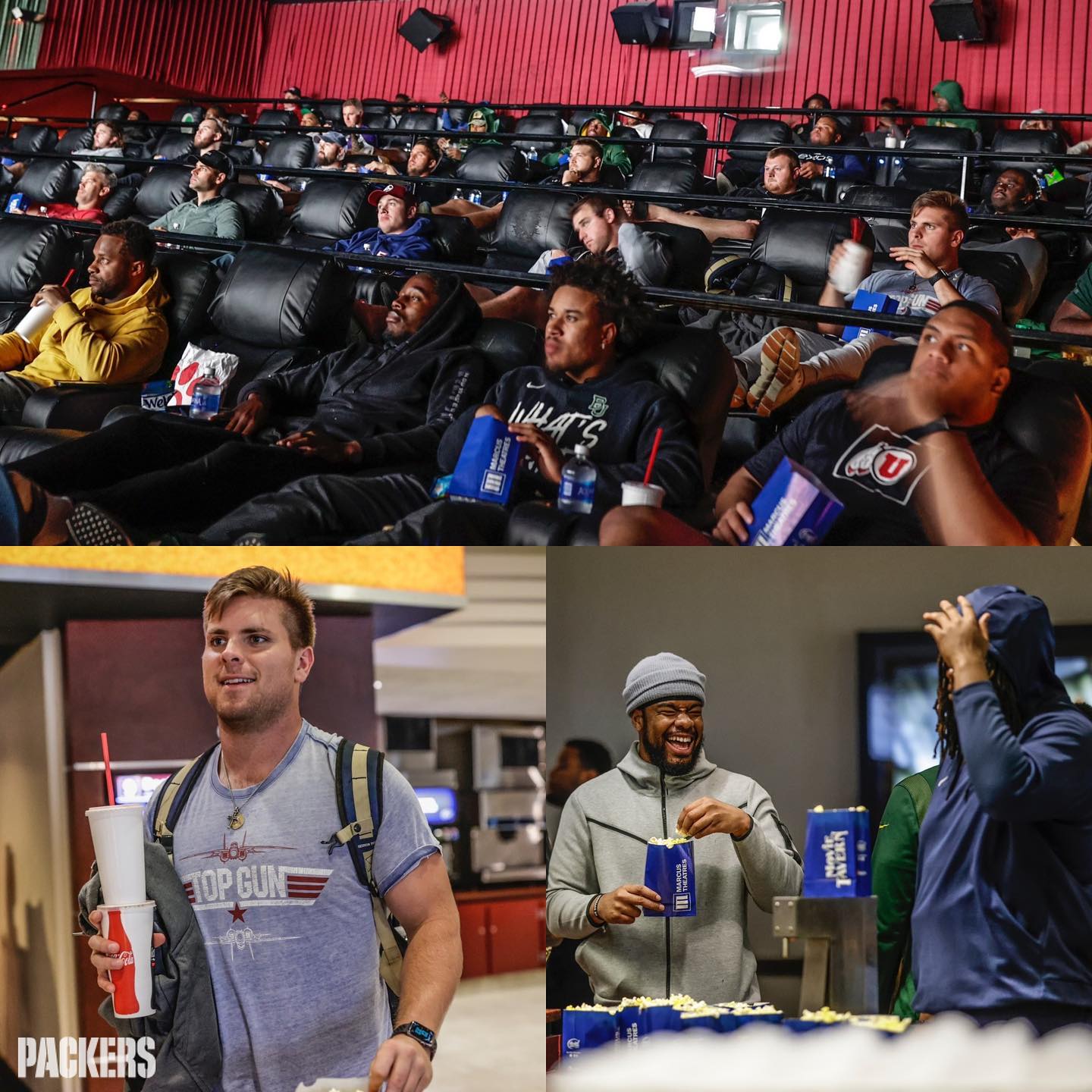 Showtime with the squad!  The #Packers got an early showing of @topgunmovie. #To...