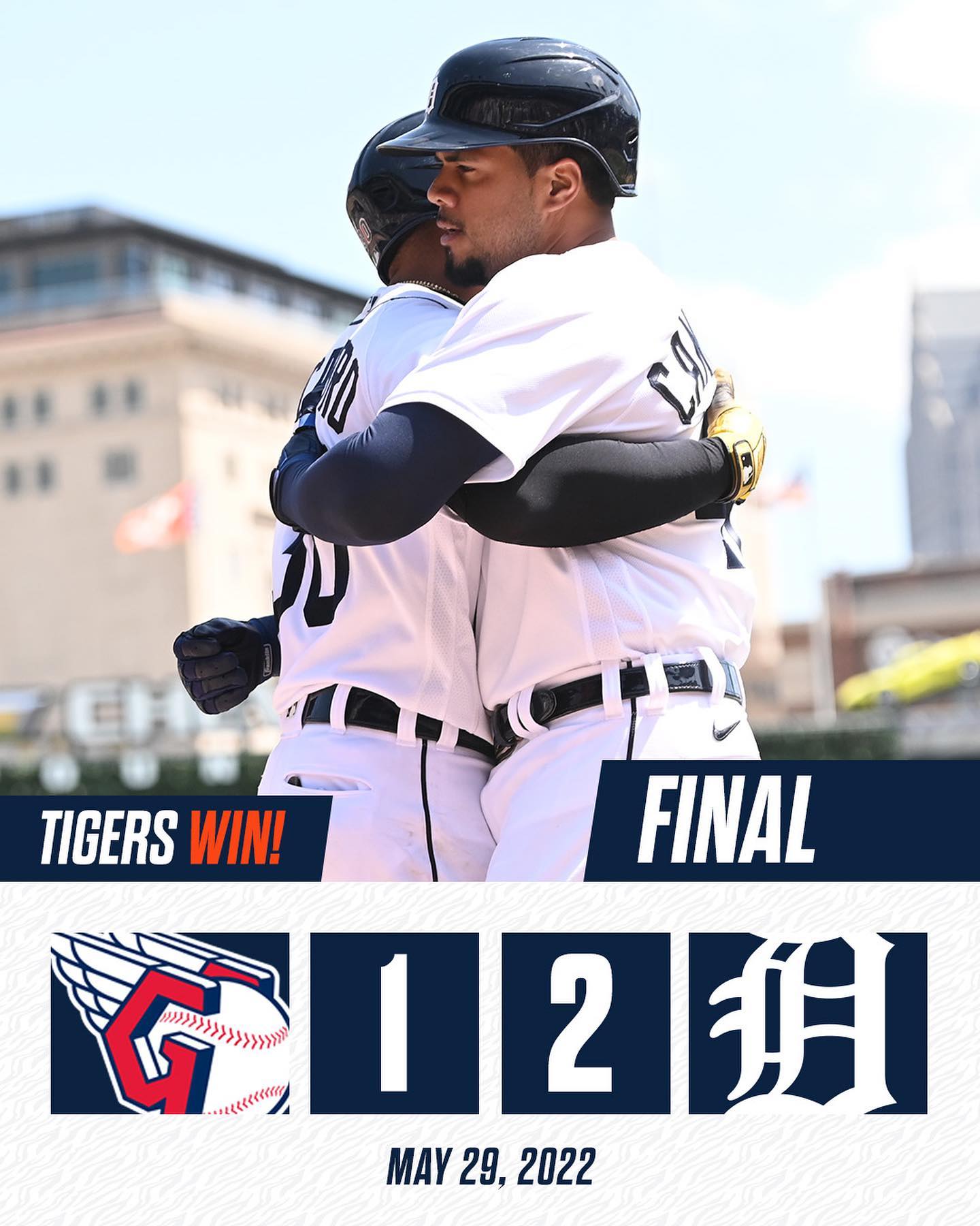 Hugs for a series win! #TigersWin...