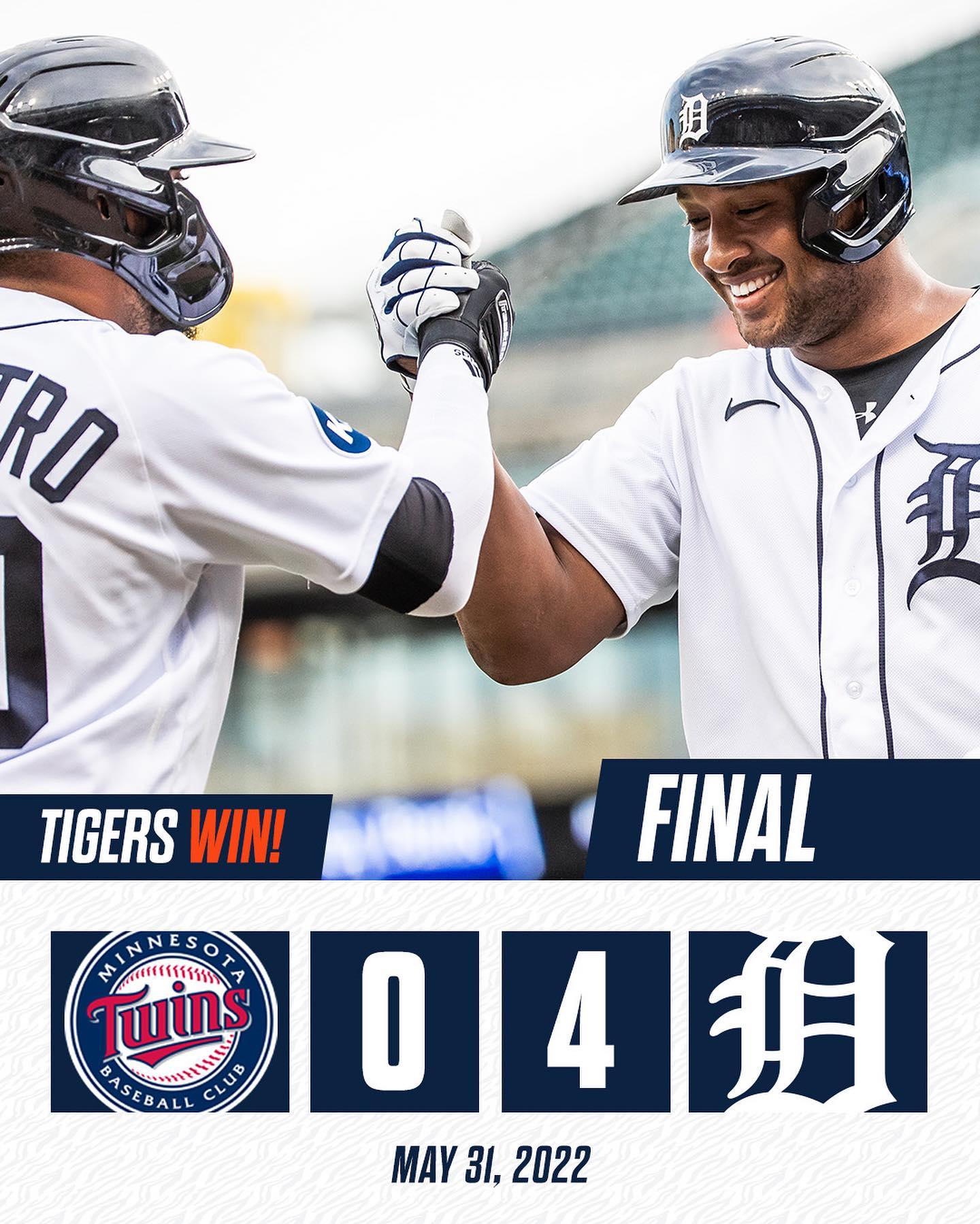 Ending May with a shutout W. #TigersWin...