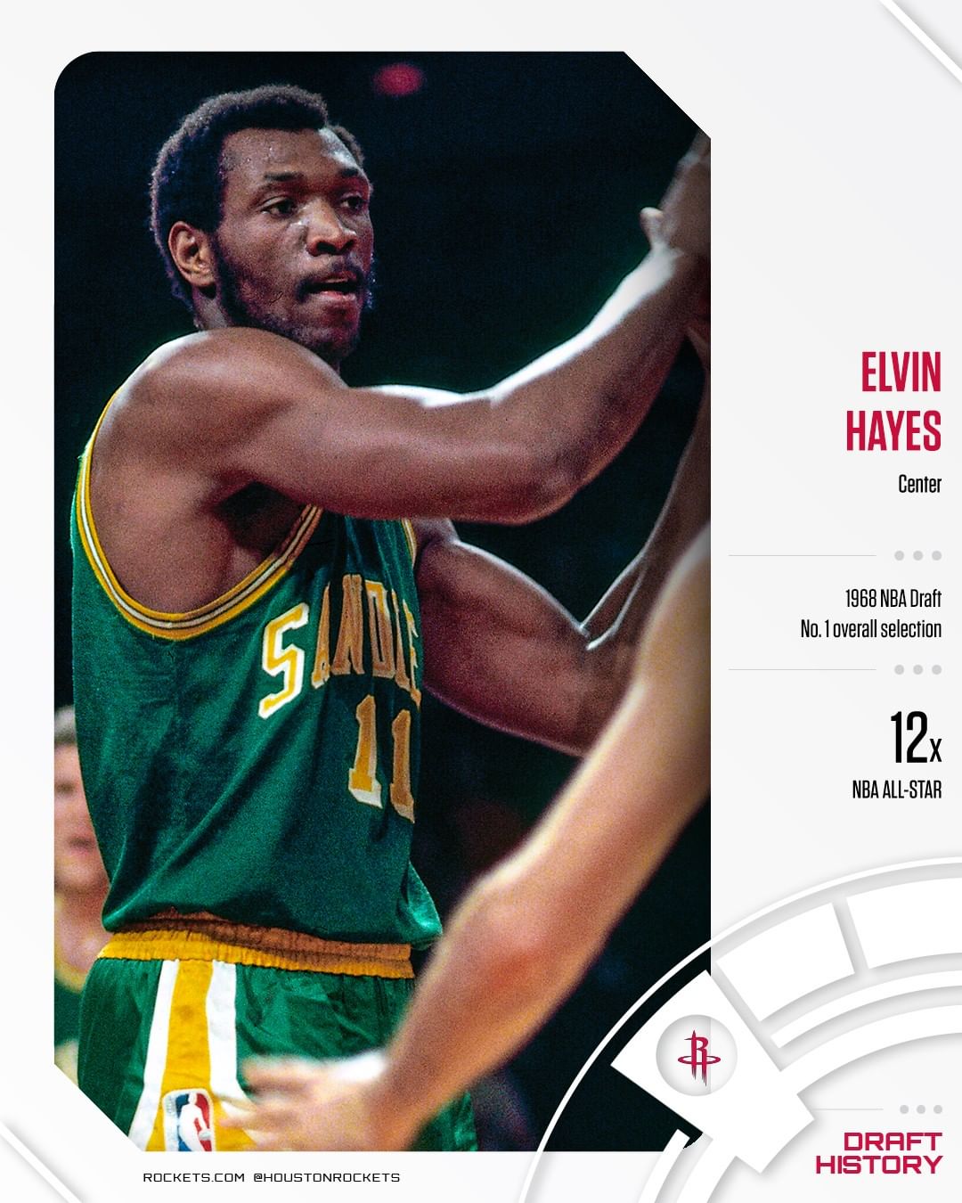 On this day in 1968 the San Diego Rockets drafted Elvin "The Big E" Hayes out of...