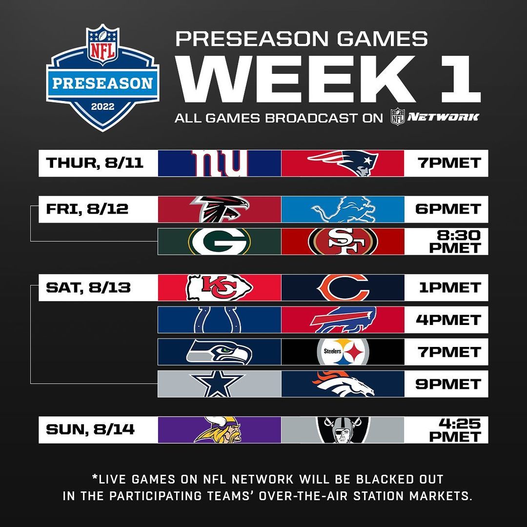 22 live #NFLPreseason games are coming to NFL Network this summer!...
