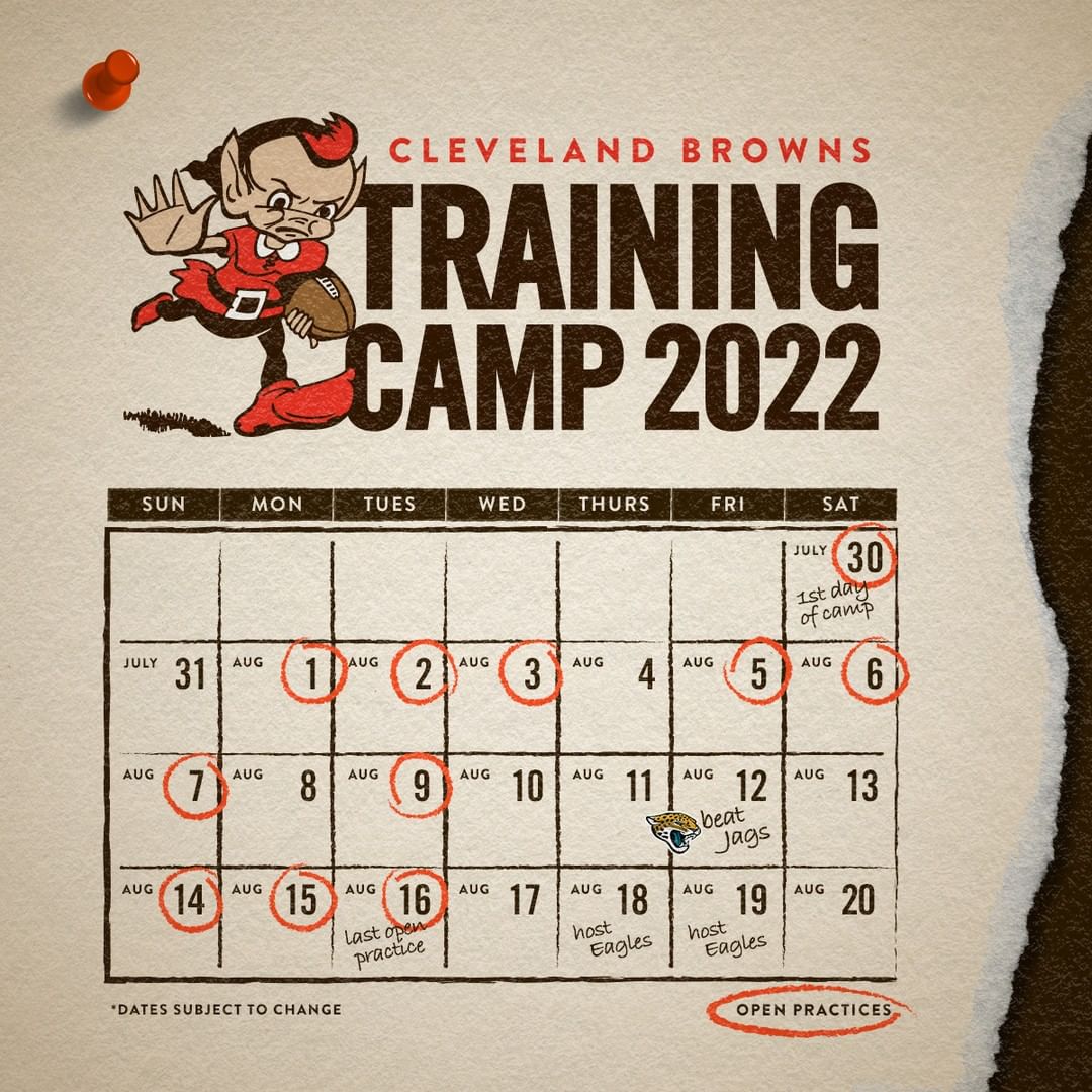 Mark your calendars! The dates for #BrownsCamp are set...
