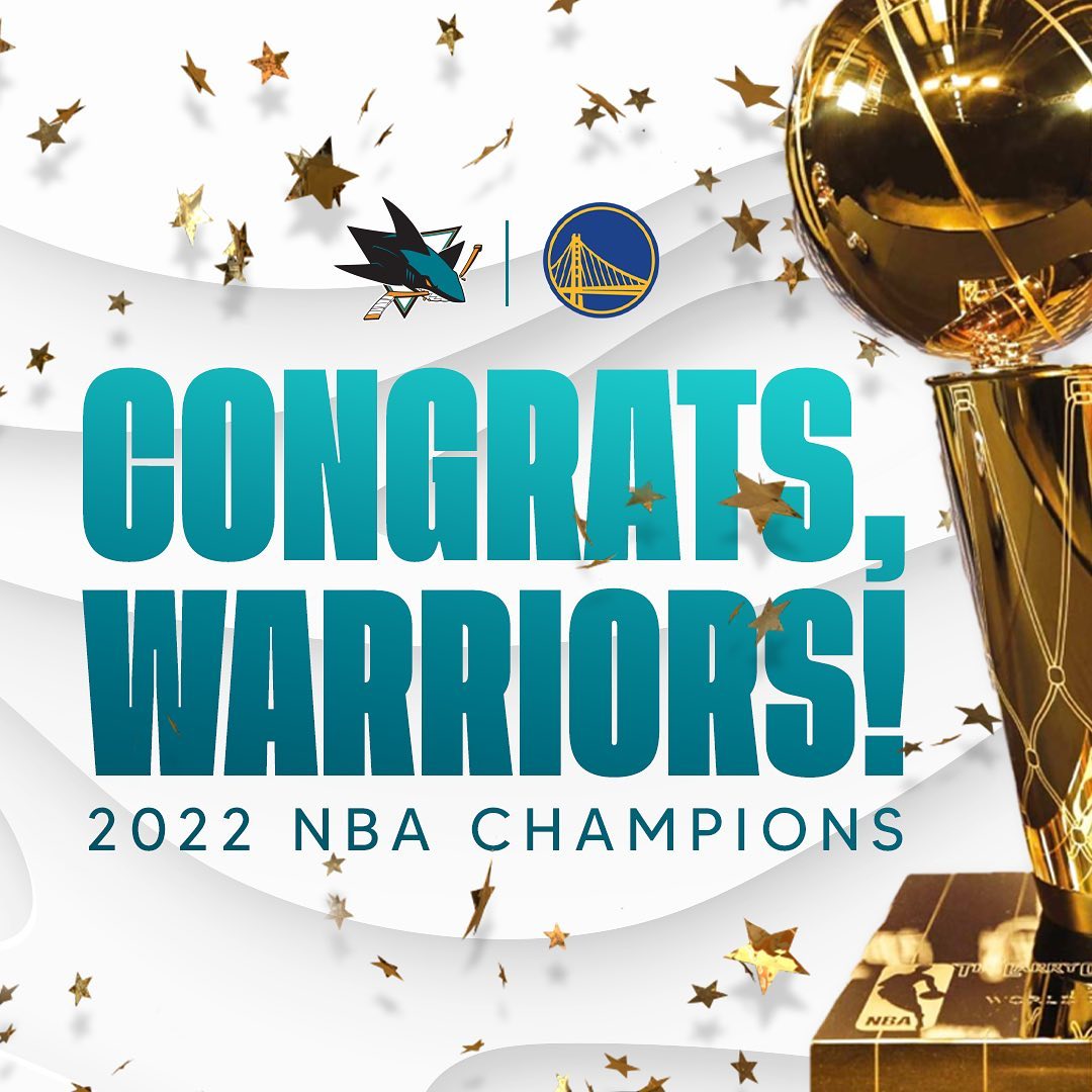 Congrats on another title, @Warriors!!  #BayAreaUnite...