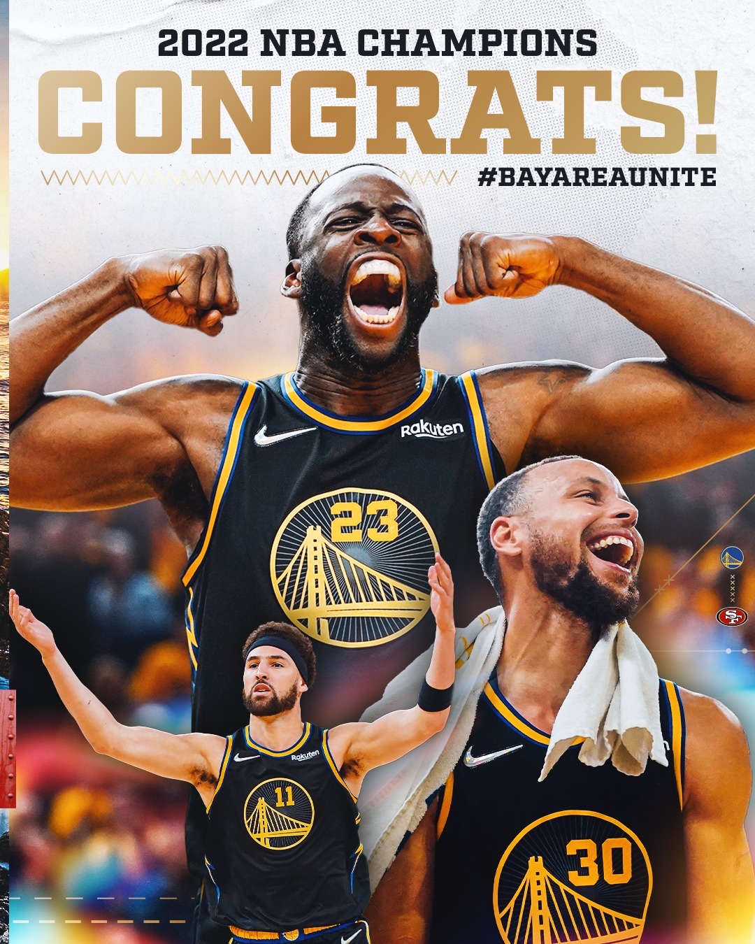 Congratulations to the 2022 NBA Champs!  #GoldBlooded #BayAreaUnite...
