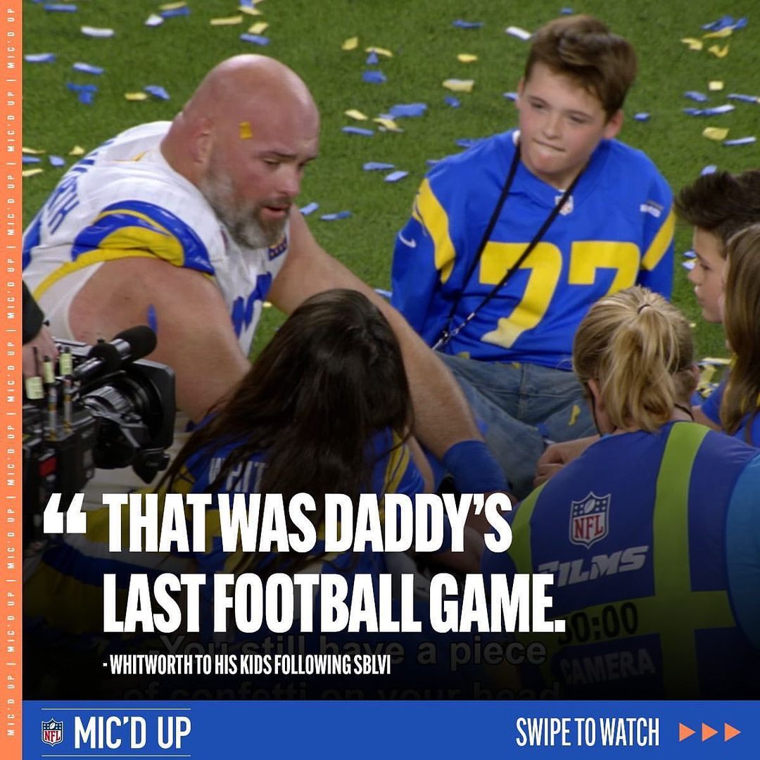 Being a dad was always the most important job for Andrew Whitworth 

(via @nflfi...
