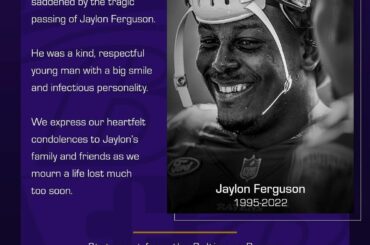 We are profoundly saddened by the tragic passing of Jaylon Ferguson....