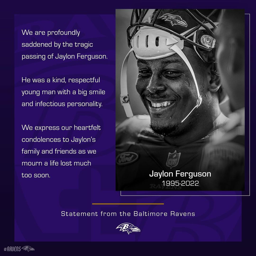 We are profoundly saddened by the tragic passing of Jaylon Ferguson....
