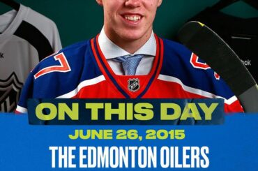 ON THIS DAY: June 26, 2015  The @edmontonoilers drafted Connor McDavid first o...