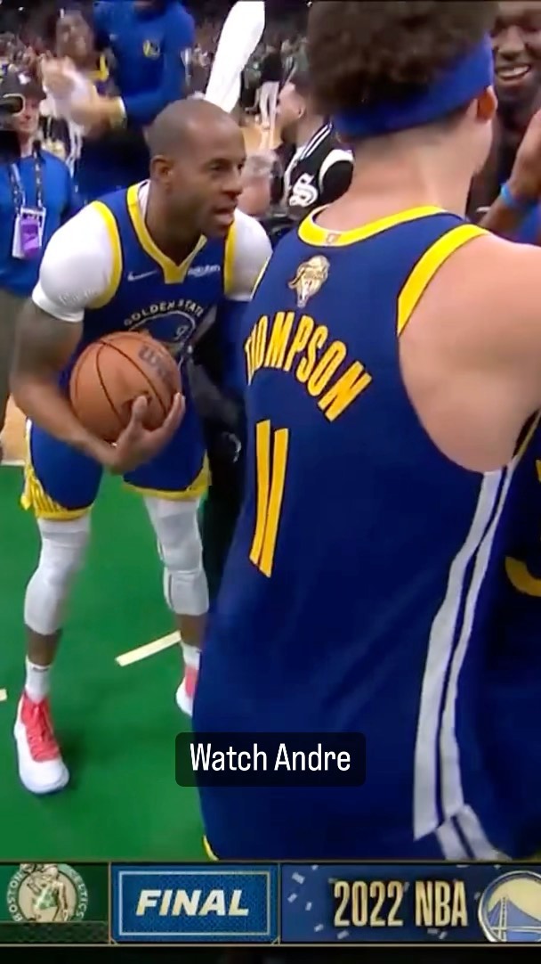 Dope veteran move as @andre secured the gameball for @stephencurry30!  #BESTofNB...