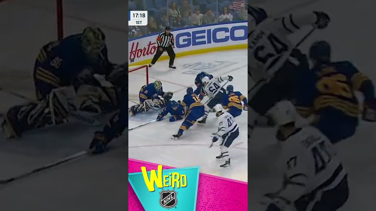 How did THAT go in?! 🥌 | Weird NHL #shorts