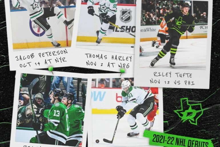 We know these guys!  Stars made their (regular season) @nhl debuts in the 2021-2...
