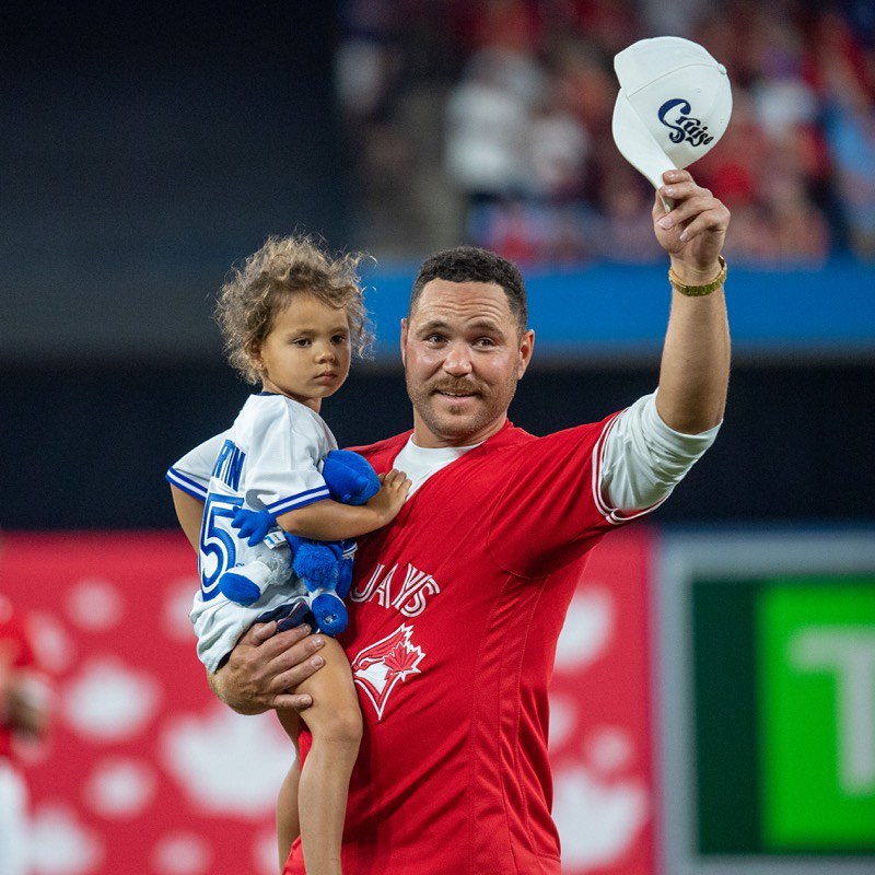 From one 55 to another! Russell Martin threw the first pitch to rookie Gabriel M...