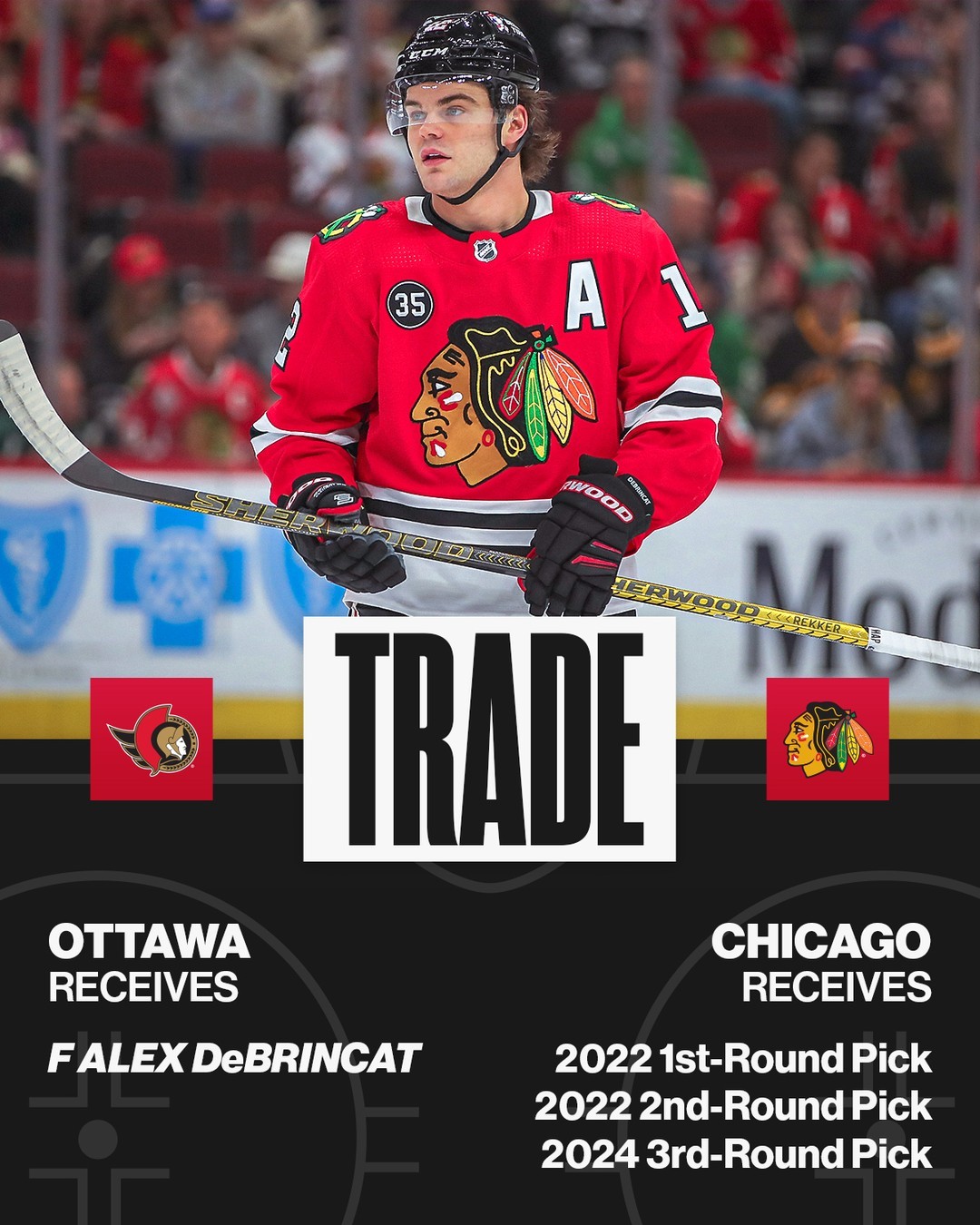 A new cat in town.  Alex DeBrincat (@brinksy97) is heading to the @senators! #NH...