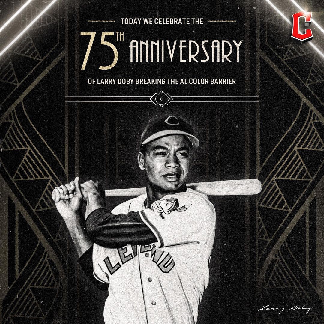 On this day, 75 years ago, Larry Doby broke the American League color barrier, p...
