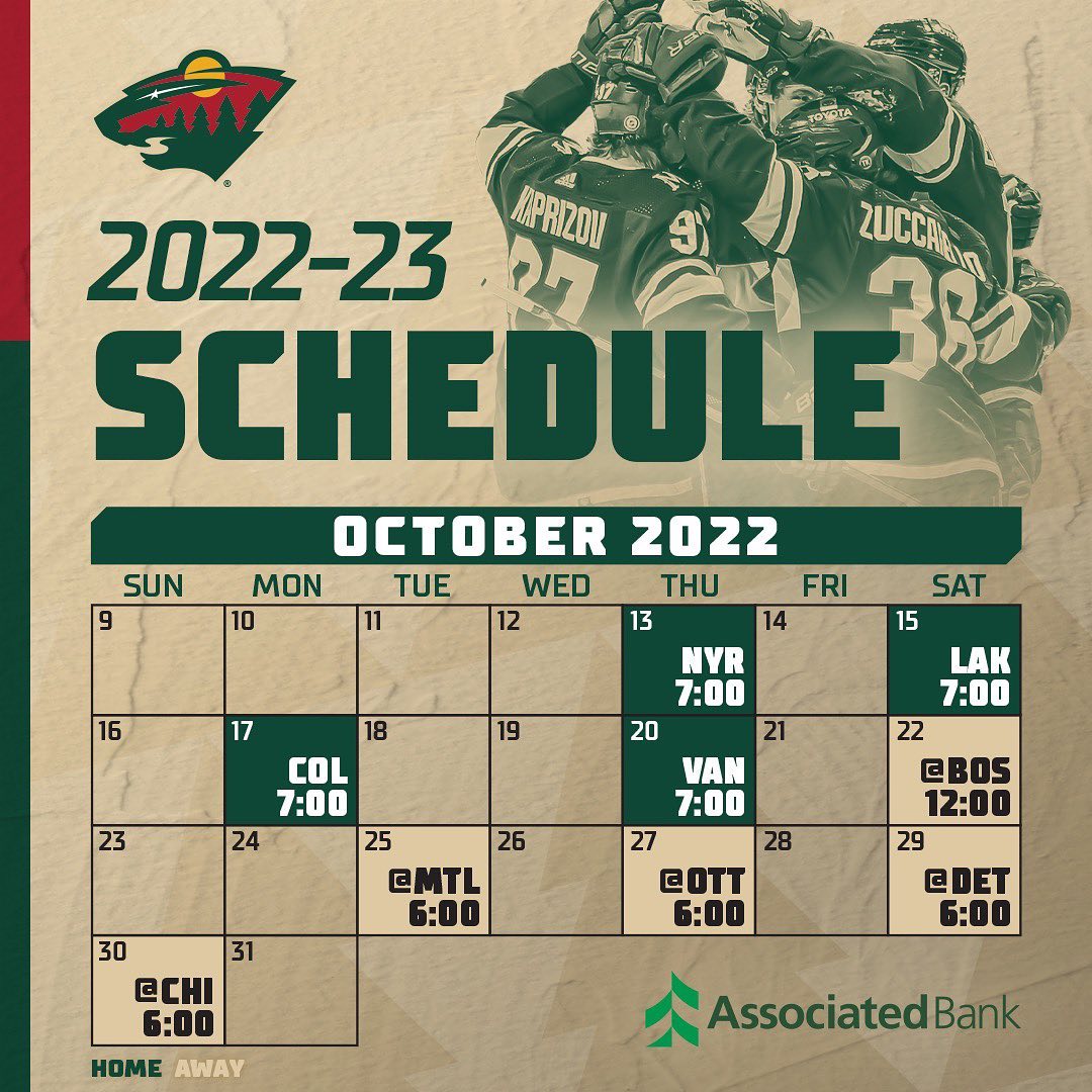 Who's ready to 𝙎𝙃𝙊𝙐𝙏 ? 
The 2022-23 schedule is here! Link in bio. #mnwild @asso...