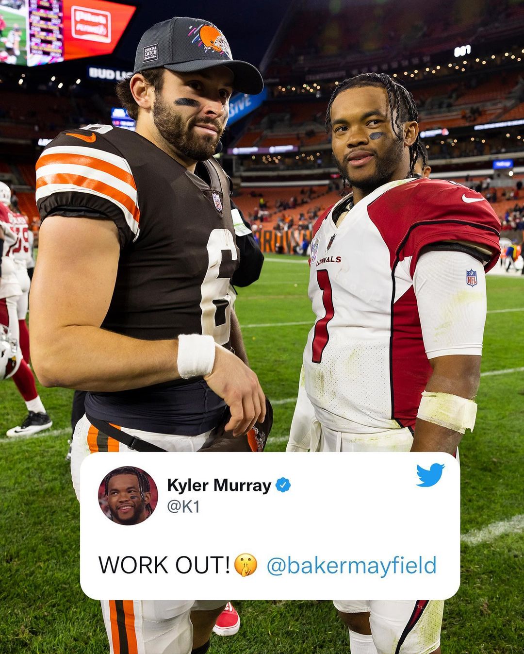 Boomer Sooner. Baker vs. Kyler Pt. III in Charlotte Week 4.

: @rkangphoto/NFL...