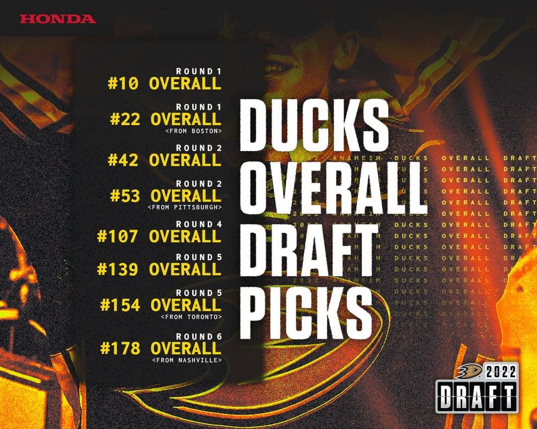 How we're looking going into the #NHLDraft. #FlyTogether #DucksDraft...