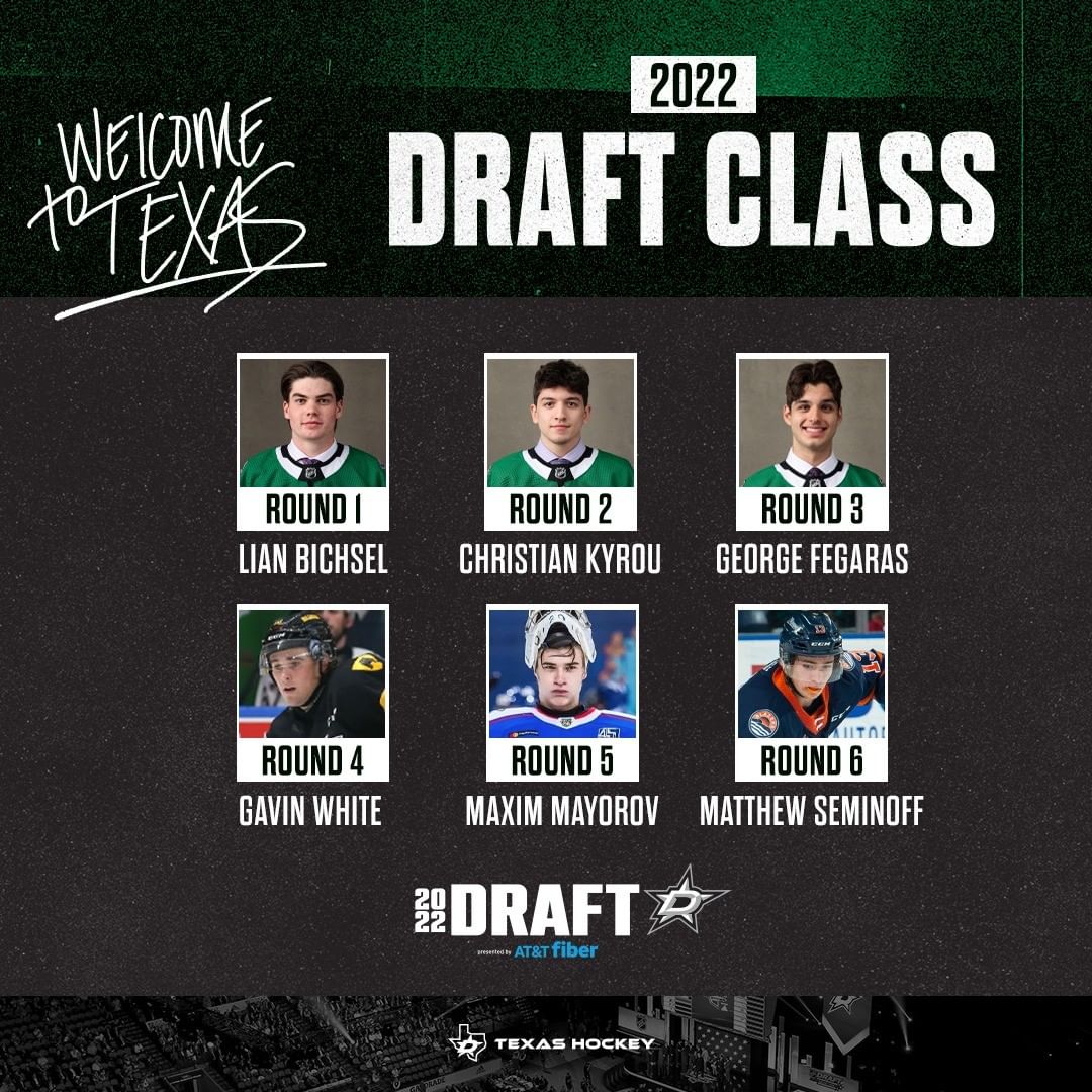 Bienvenue à Dallas! 

Welcome to our 2022 #NHLDraft Class!

@ATT | #TexasHockey...