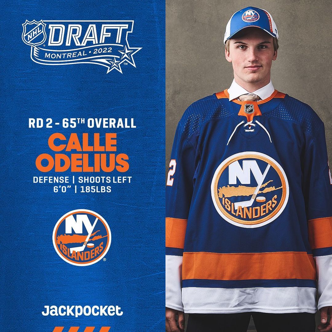 With the 65th selection of the 2022 #NHLDraft the #Isles selected Calle Odelius....