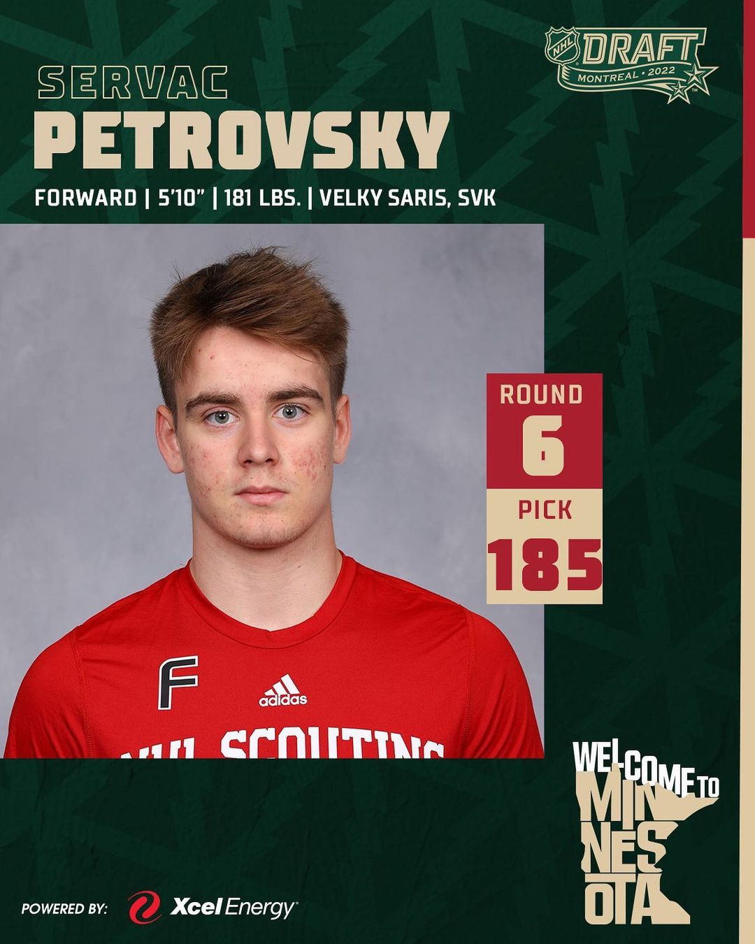 The #StateOfHockey welcomes you, Servác! 
#mnwild x #NHLDraft...