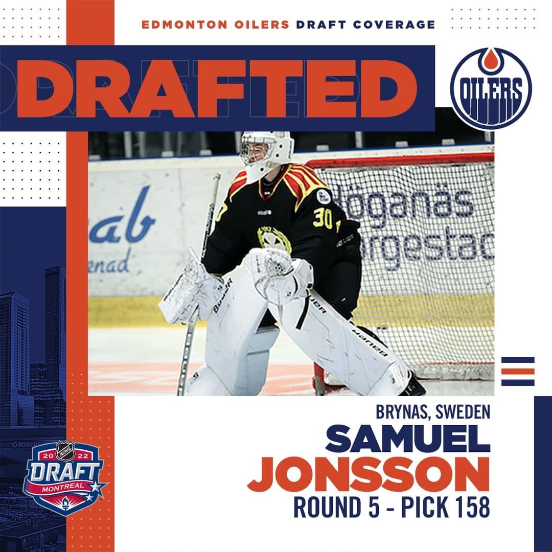 Welcome aboard!  The #Oilers have selected Swedish goaltender Samuel Jonsson wit...
