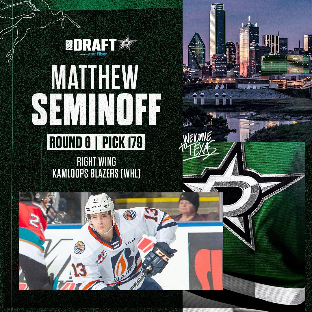 Welcome to #TexasHockey, Matthew Seminoff!  @ATT | #NHLDraft | #TexasHockey...