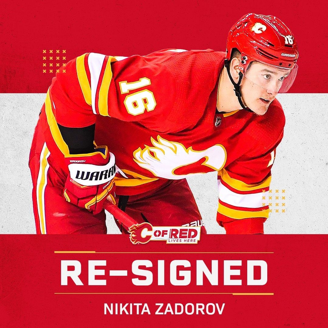 Big Zed is back  He has signed a two-year extension with the Flames, with an AAV...