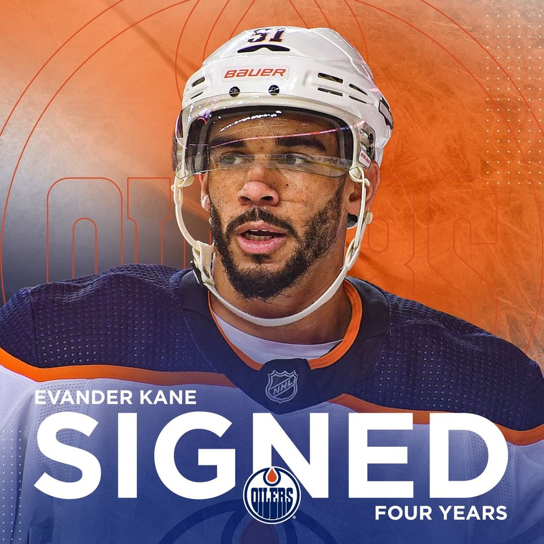 He's back. 

The #Oilers have signed Evander Kane to a four-year contract with a...