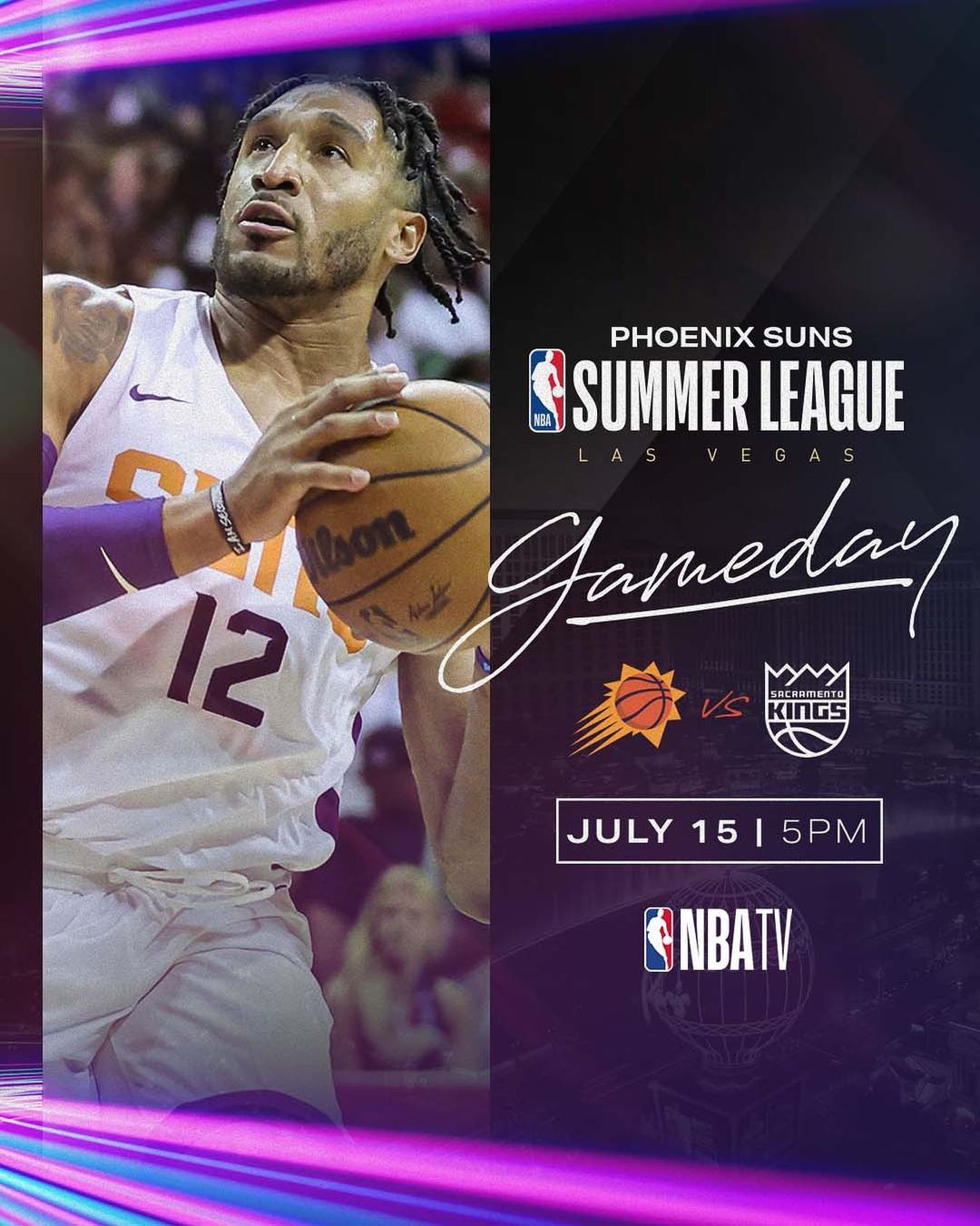 Summer Suns in action tonight!  @SacramentoKings 
 NBATV
 5PM...