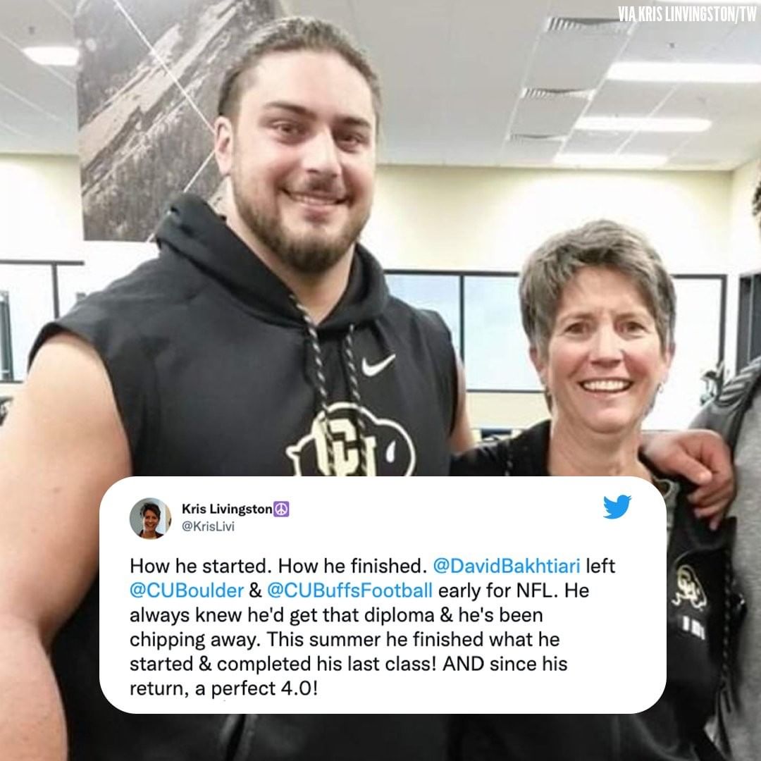 David Bakhtiari gained a degree and a few muscles along the way....