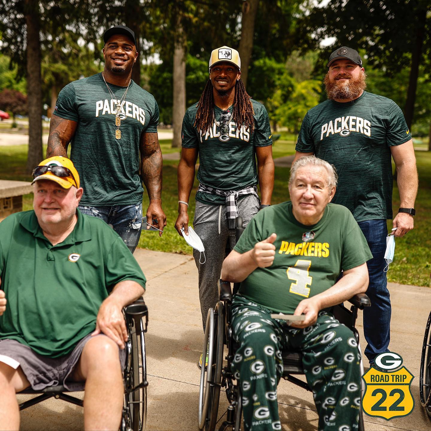 The #PackersRoadTrip rolled into the Wisconsin Veterans Home to mingle with the ...