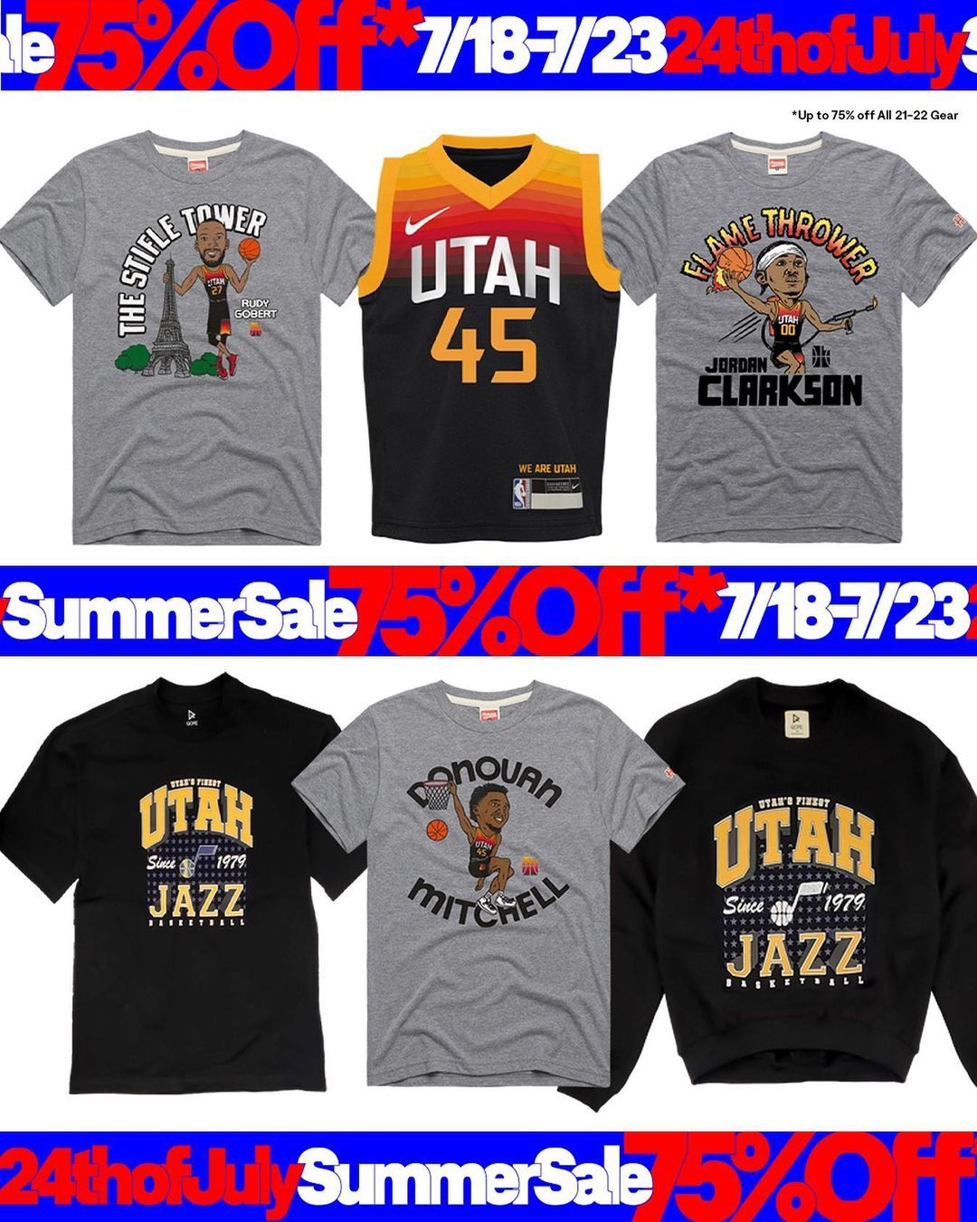 Guess what Jazz nation  BIG SALE ALERT RIGHT HERE!  Get up to 75% off on all 21-...