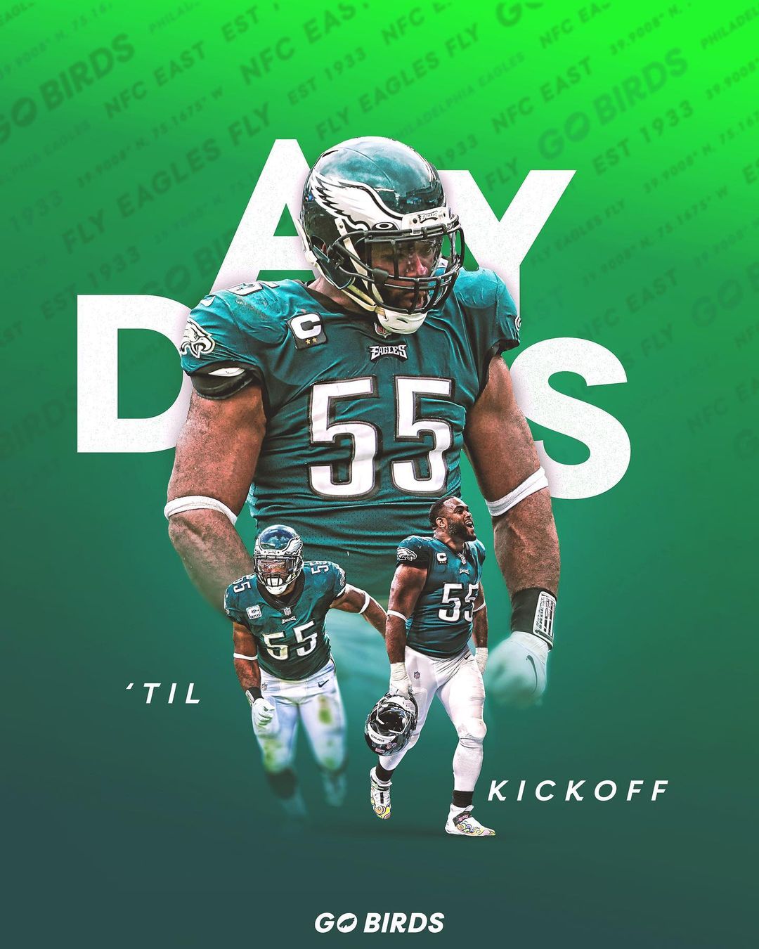 55 is back in 55 days. 

@sack_55 | #FlyEaglesFly...