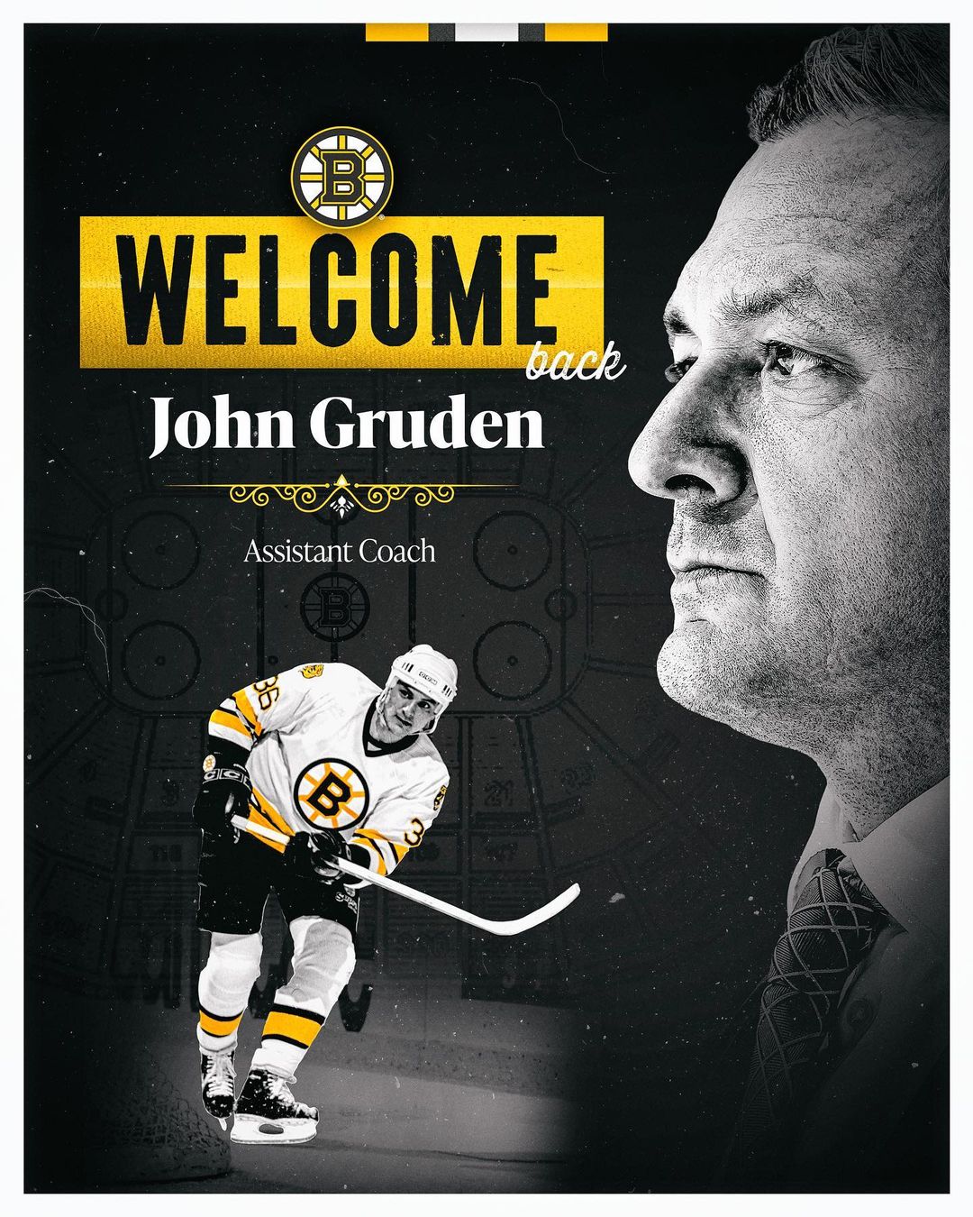 The #NHLBruins have named John Gruden as an assistant coach. Welcome back to Bos...