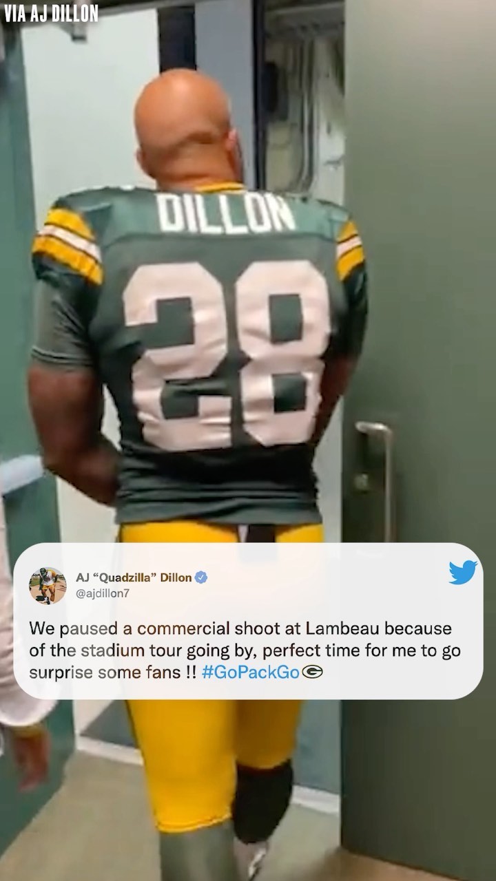 Surprise! A football player! @ajdillon2 made these fans' day....