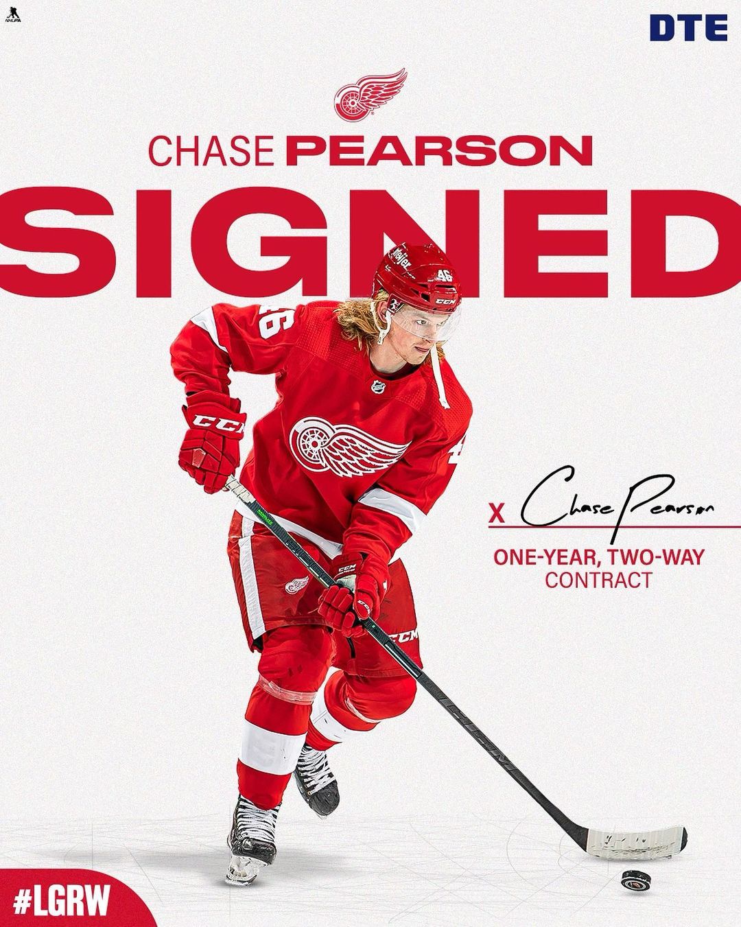 The Detroit #RedWings today signed center Chase Pearson to a one-year contract. ...