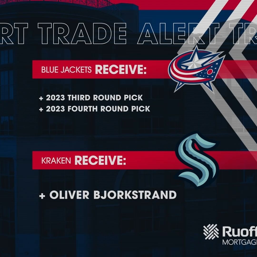 The Columbus Blue Jackets have acquired a 2023 third round selection and 2023 fo...