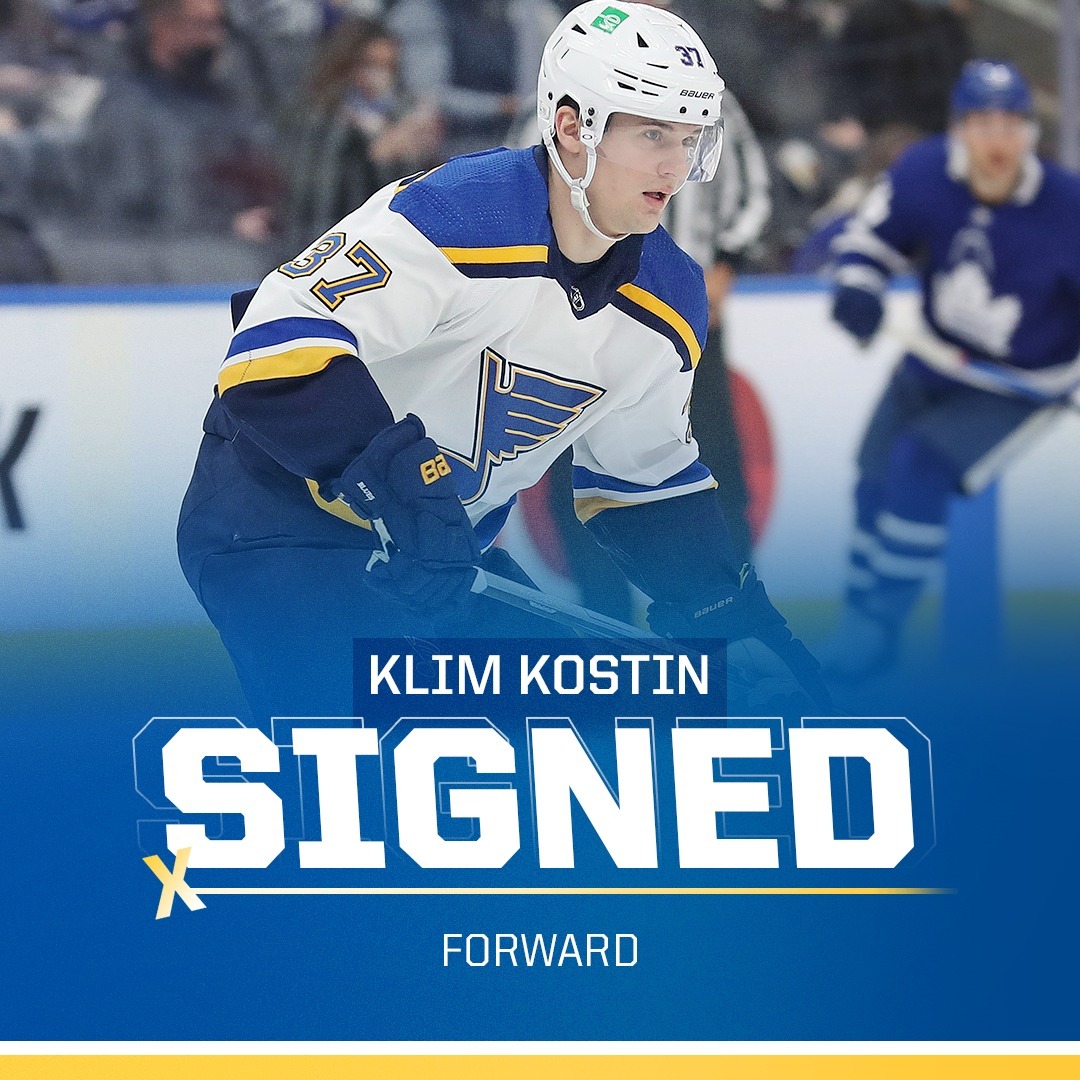 Klim Kostin has signed a one-year, one-way contract extension with the Blues! #s...