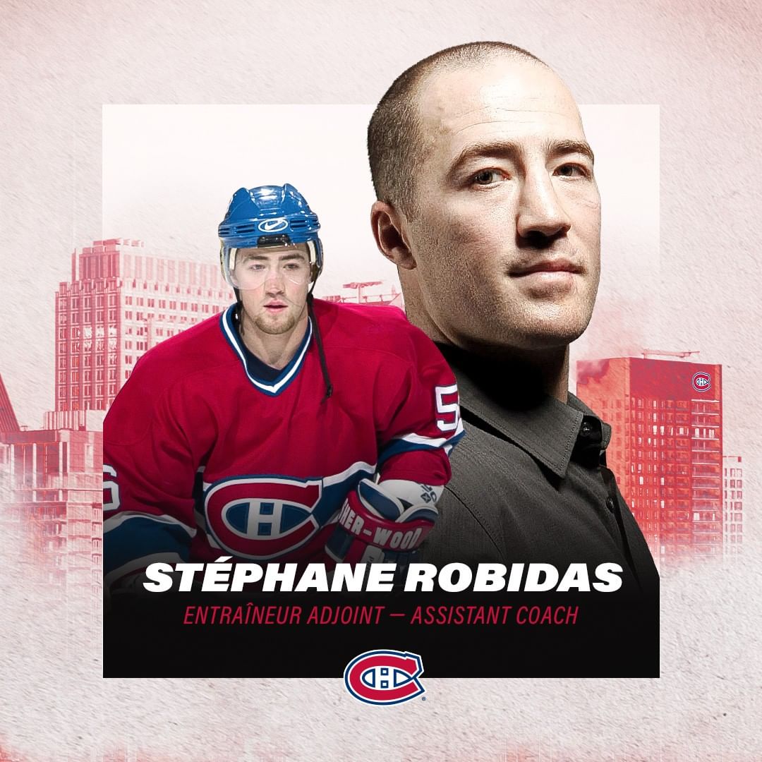 Les Canadiens nomment Stéphane Robidas au poste d'entraîneur adjoint.  The Canad...