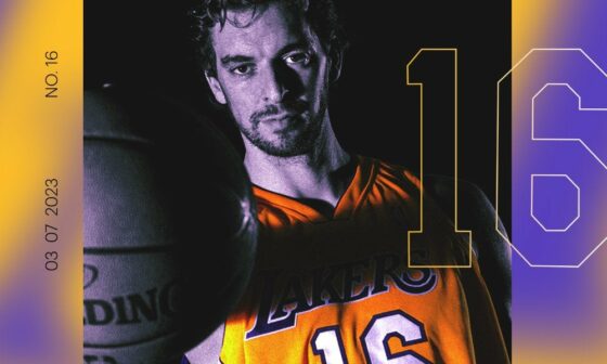 [Los Angeles Lakers] Pau Gasol jersey retirement on 3/7/2023