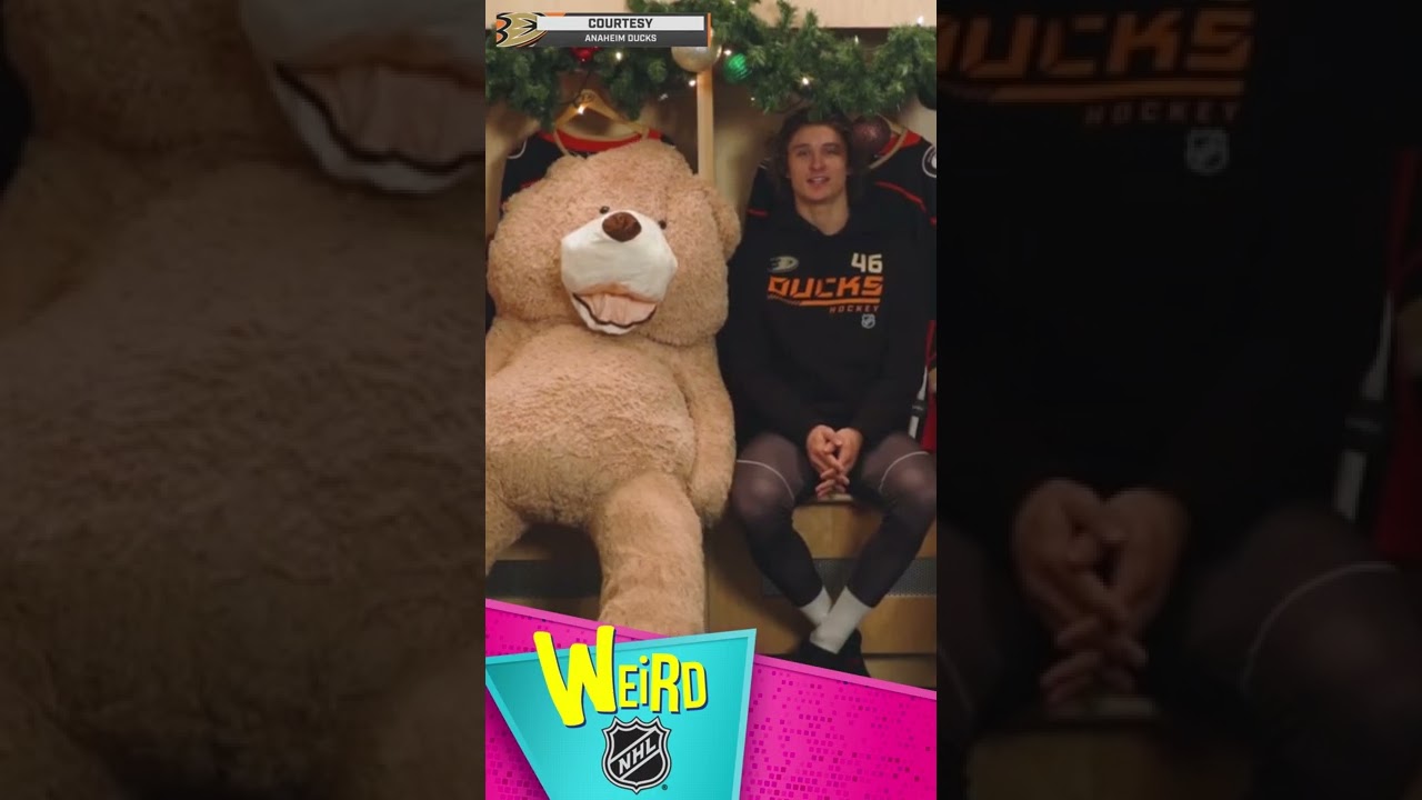 Teddy Bear Scares Trevor Zegras 🧸🤣 | Weird NHL #shorts