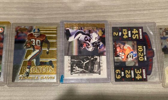 Cleaning out old stuff. Have a few Terrell Davis cards I’d like to gift to a young collector/fan. Worth around $15-$30 total.